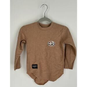 Nununu Extreme Bubbly Shirt Coffee Unisex 18 - 24 Months Slub Cotton Long Sleeve